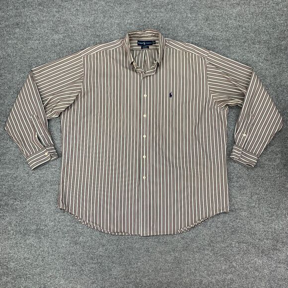 Vintage Ralph Lauren Shirt Mens XL Blake Button Down Striped Long Sleeve 90s - Picture 2 of 12